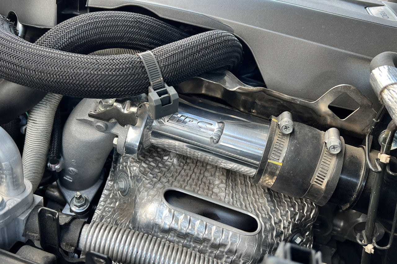HPS Turbo Resonator, Polished, Lexus 2018-2022 RC300 2.0T Turbo, 17-131P
