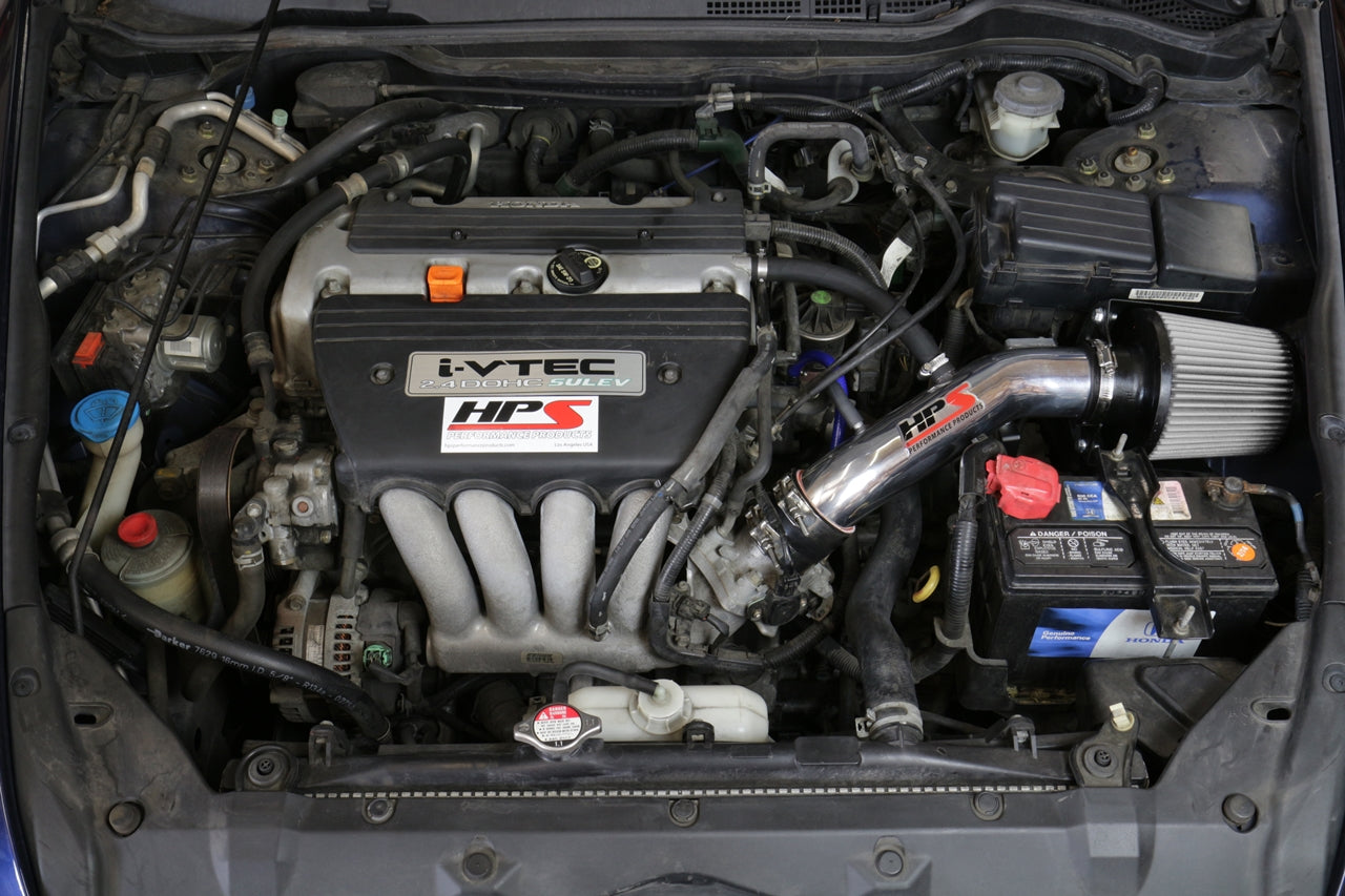 HPS Performance Air Intake Kit, Red, 2003-2007 Honda Accord 2.4L with MAF Sensor SULEV, 827-173R