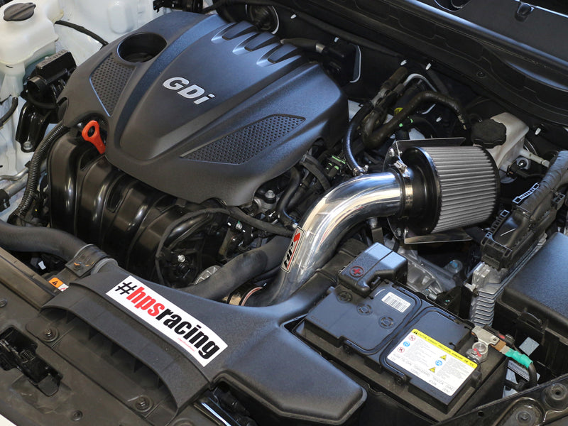 HPS Performance Air Intake Kit, Polished, 2011-2014 Hyundai Sonata 2.4L, 827-267P