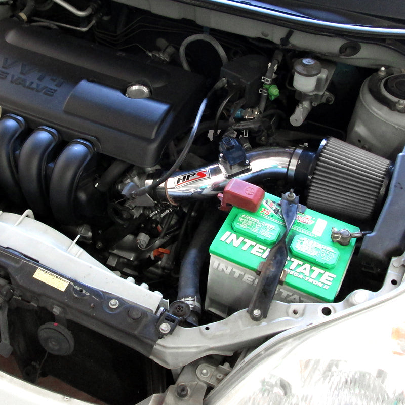 HPS Performance Air Intake Kit, Polished, 2003-2004 Toyota Matrix XR 1.8L 1ZZ-FE, 827-513P