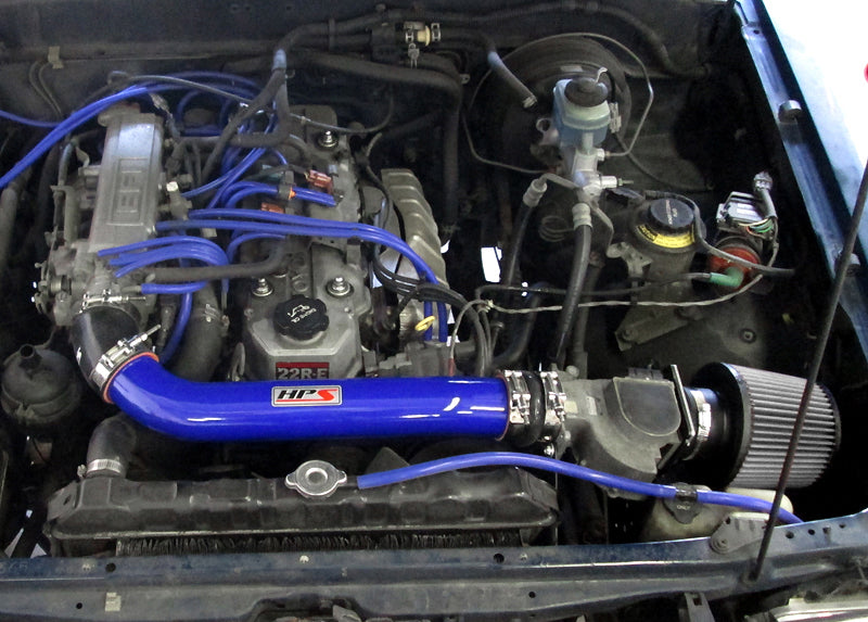 HPS Performance Air Intake Kit, Blue, 1989-1995 Toyota Pickup 22RE 2.4L, 827-514BL