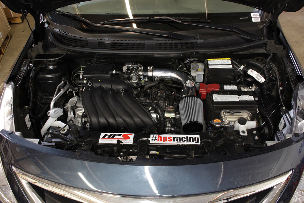 HPS Performance Air Intake Kit, Polished, 2014-2019 Nissan Versa Note 1.6L, 827-532P