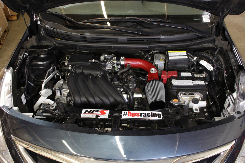 HPS Performance Air Intake Kit, Red, 2012-2019 Nissan Versa 1.6L, 827-532R