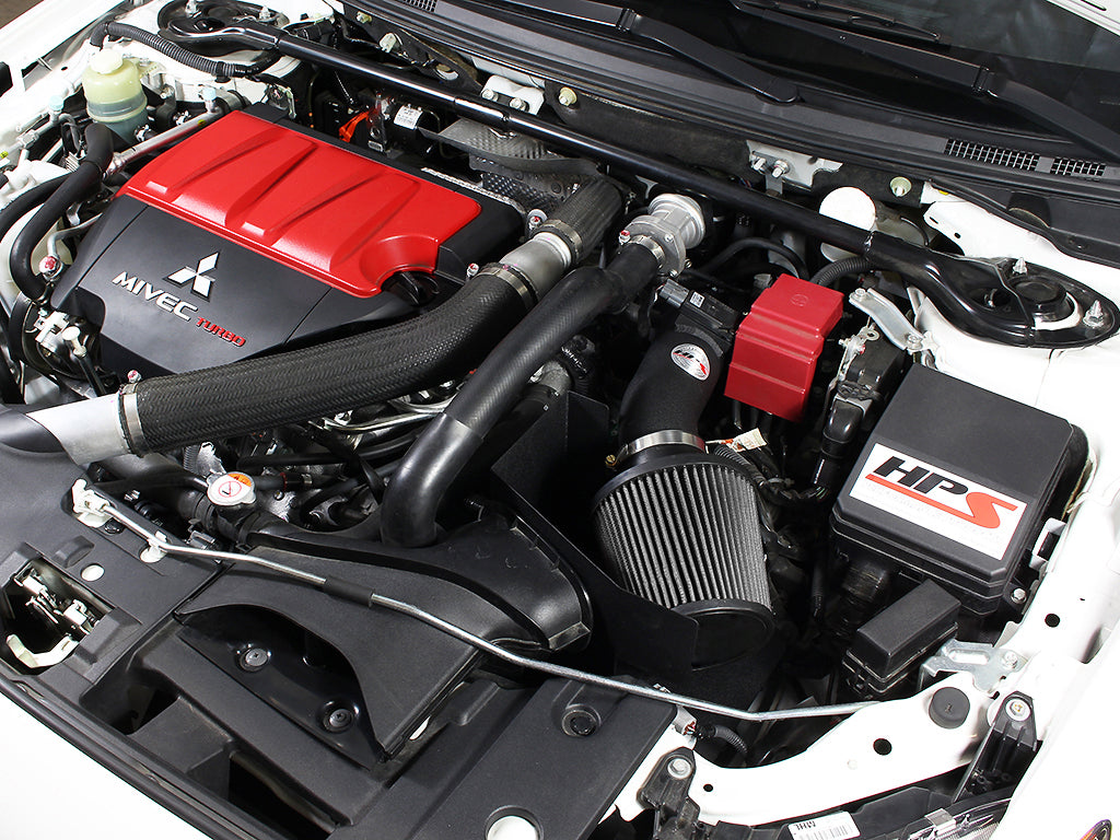 HPS Performance Air Intake Kit, Black, 2008-2015 Mitsubishi Lancer Evolution X 2.0L, 827-535WB
