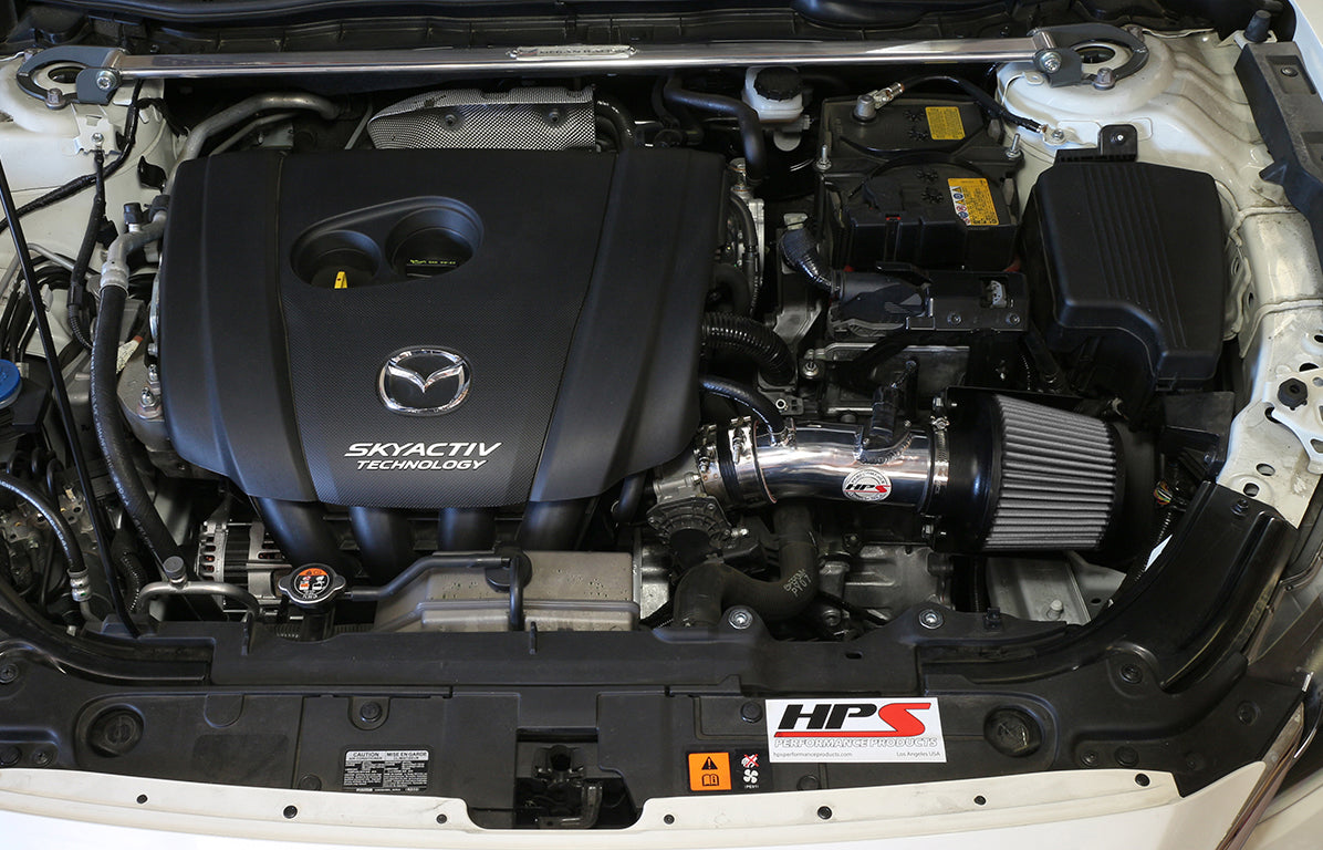 HPS Performance Air Intake Kit, Polished, 2014-2017 Mazda Mazda6 2.5L Skyactiv, 827-547P
