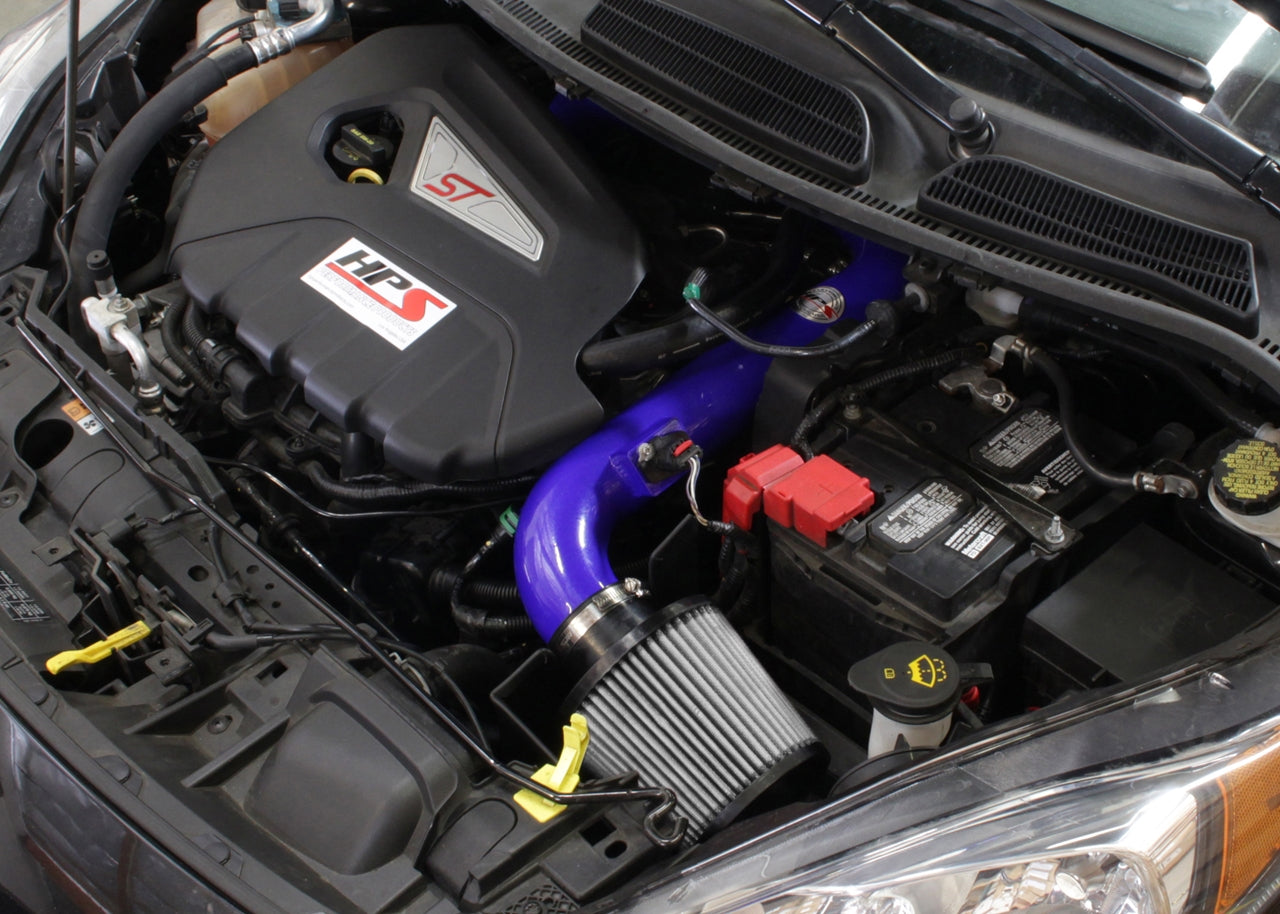 HPS Performance Air Intake Kit, Blue, 2014-2015 Ford Fiesta ST 1.6L Turbo, 827-553BL