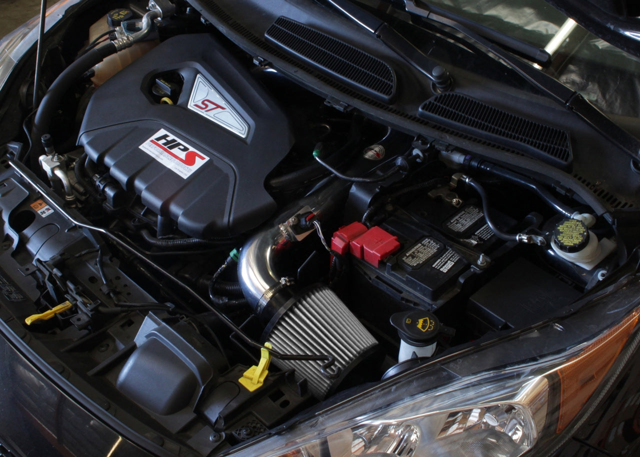 HPS Performance Air Intake Kit, Polished, 2014-2015 Ford Fiesta ST 1.6L Turbo, 827-553P