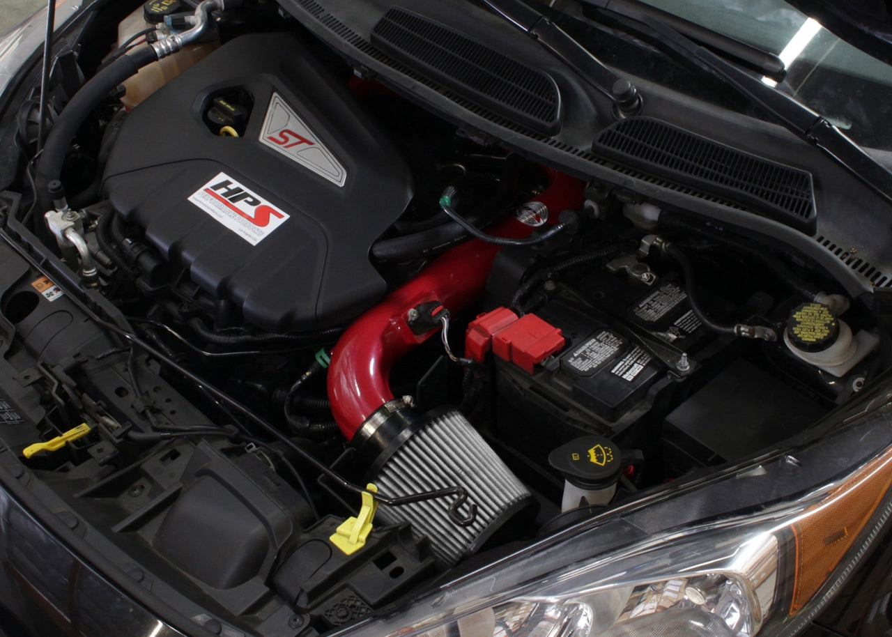 HPS Performance Air Intake Kit, Red, 2014-2015 Ford Fiesta ST 1.6L Turbo, 827-553R