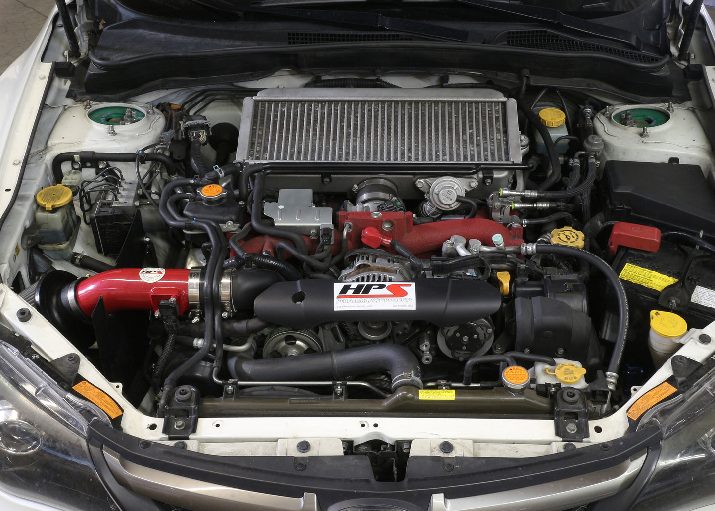 HPS Performance Air Intake Kit, Red, 2008-2014 Subaru WRX STI 2.5L Turbo, 827-566R