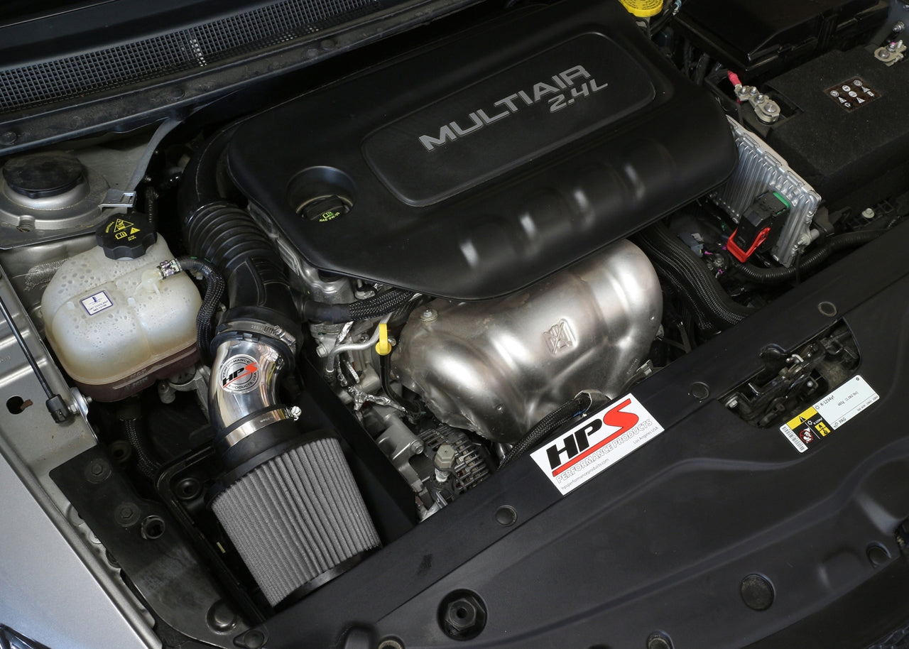 HPS Performance Air Intake Kit, Polished, 2015-2017 Chrysler 200 2.4L without MAF sensor, 827-574P