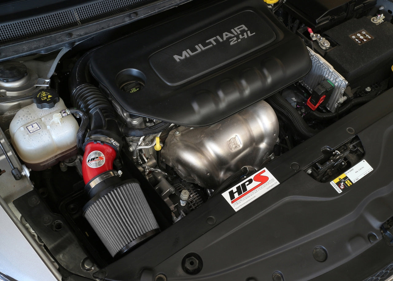 HPS Performance Air Intake Kit, Red, 2015-2017 Chrysler 200 2.4L without MAF sensor, 827-574R