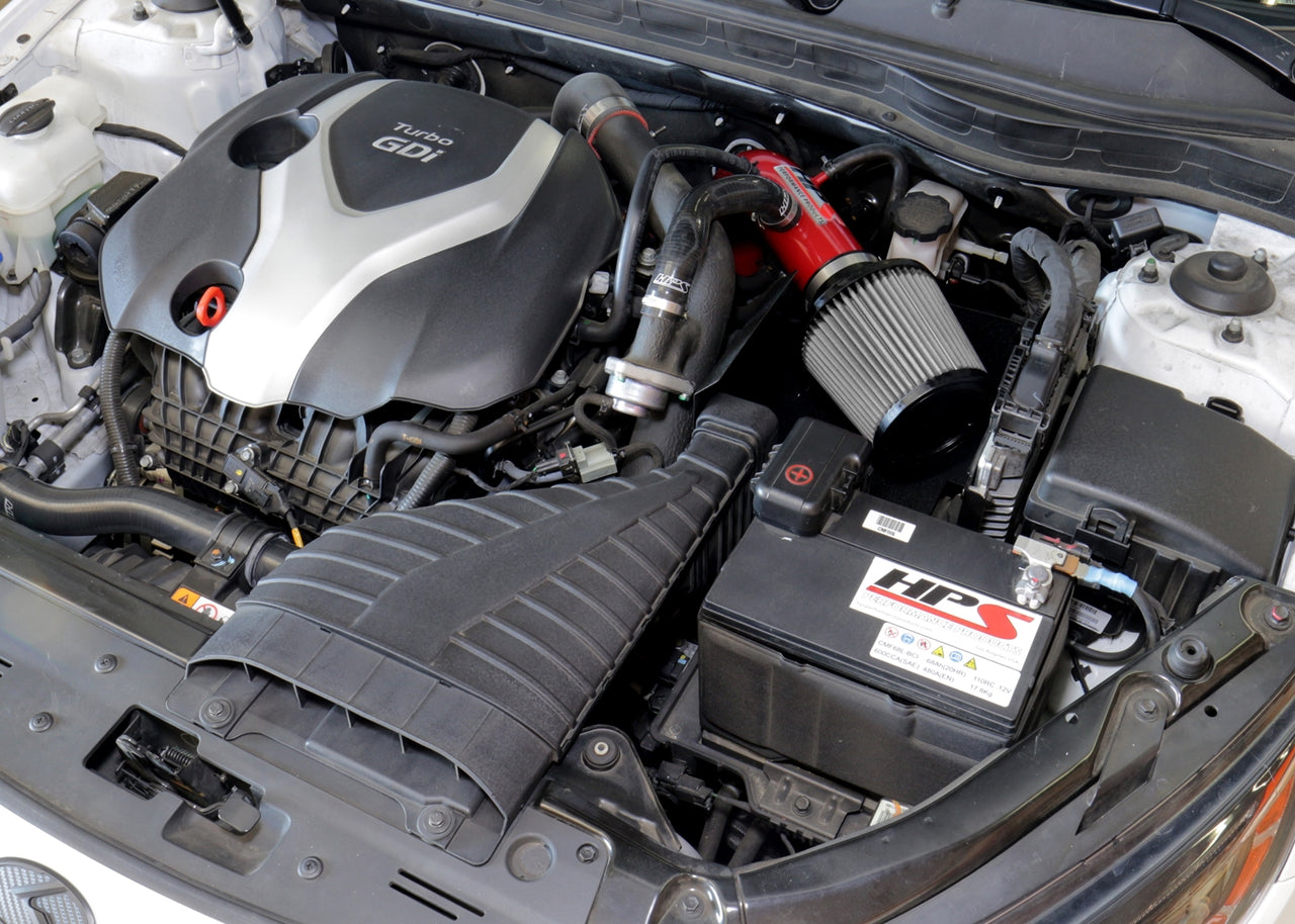 HPS Performance Air Intake Kit, Red, 2011-2015 Kia Optima 2.0L Turbo, 827-587R