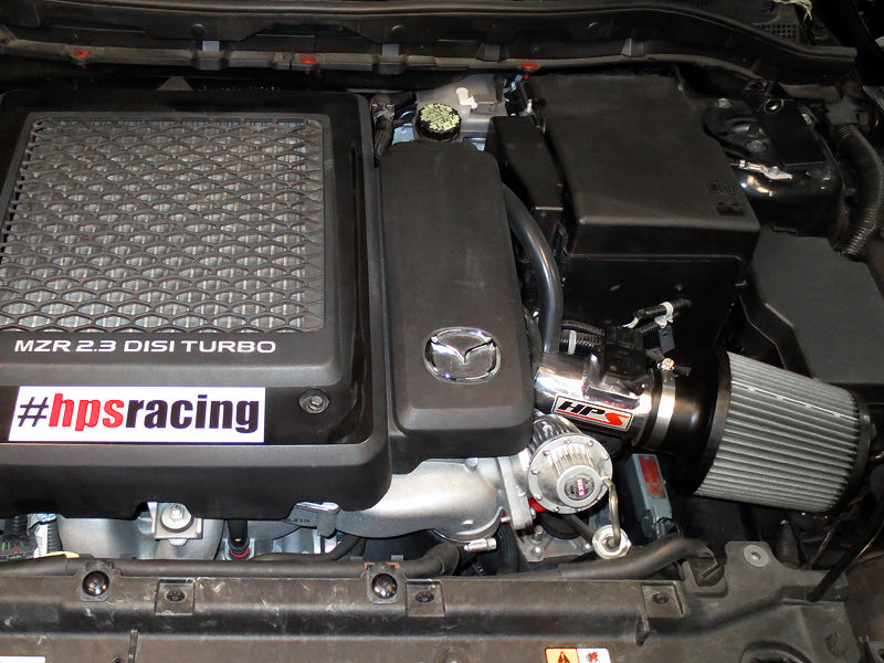 HPS Performance Air Intake Kit, Polished, 2007-2013 Mazda Mazdaspeed 3 2.3L Turbo, 827-601P