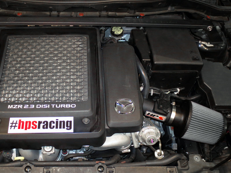 HPS Performance Air Intake Kit, Black, 2007-2013 Mazda Mazdaspeed 3 2.3L Turbo, 827-601WB