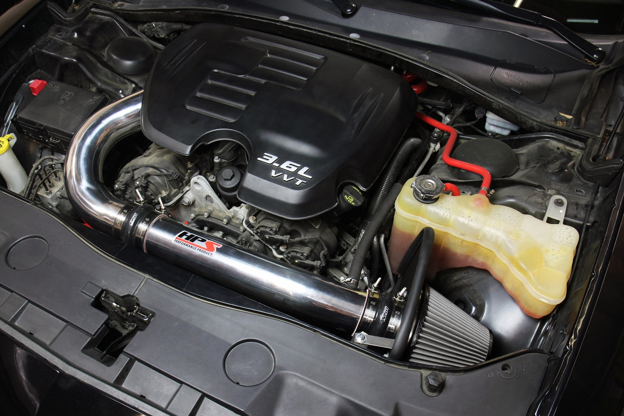 HPS Performance Air Intake Kit, Polished, 2011-2018 Dodge Charger 3.6L V6, 827-624P