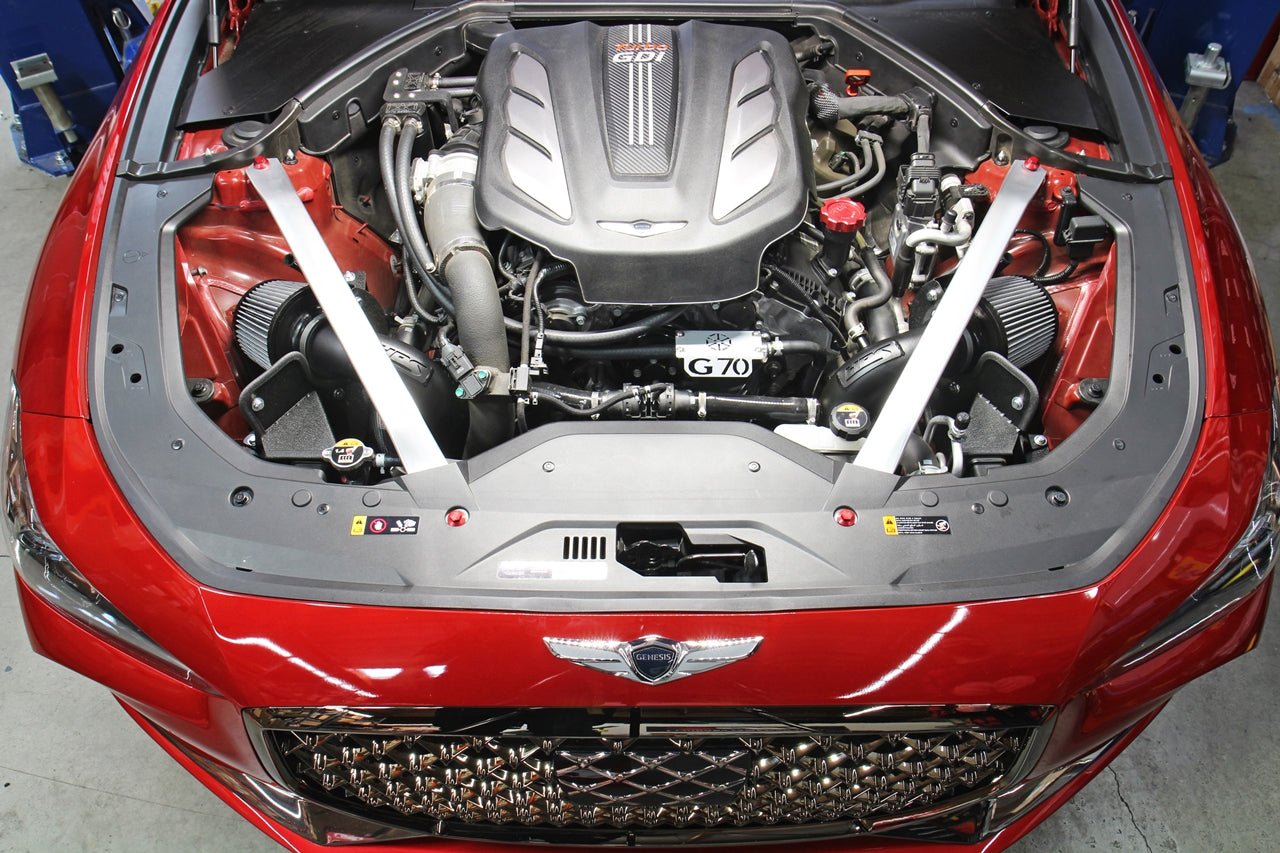 HPS Performance Air Intake Kit, Red, 2019-2023 Hyundai Genesis G70 3.3L V6 Twin Turbo, 827-703R