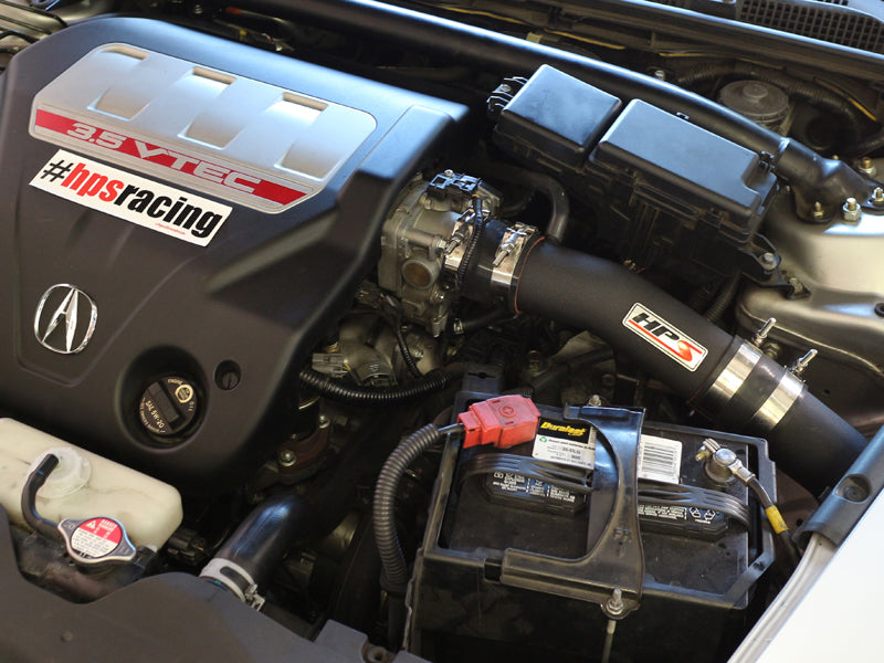 HPS Cold Air Intake Kit, Black, 2007-2008 Acura TL Type-S 3.5L V6, Converts to Shortram, 837-275WB