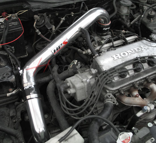 HPS Cold Air Intake Kit, Red, 1996-2000 Honda Civic CX DX LX, Converts to Shortram, 837-408R