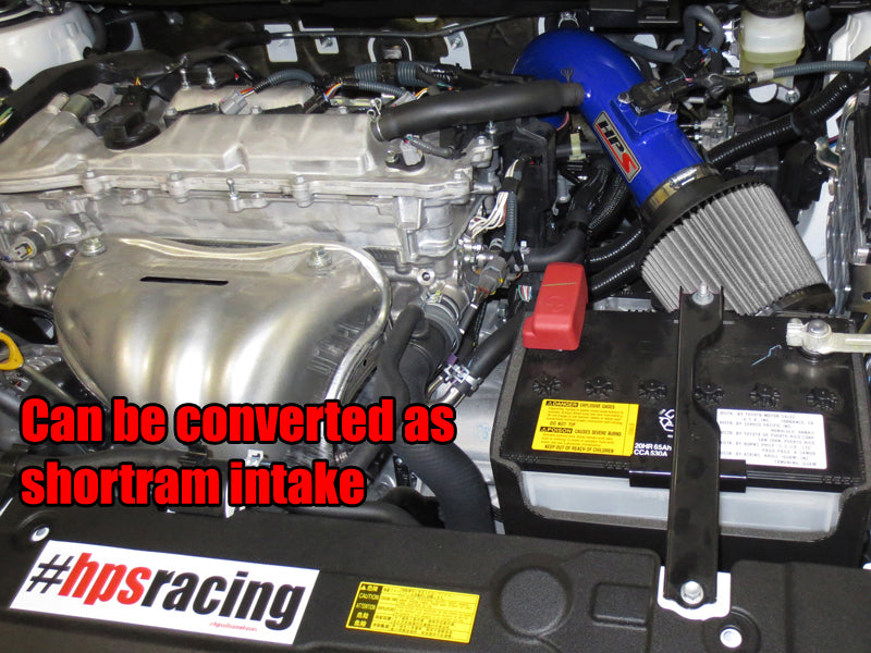 HPS Cold Air Intake Kit, Blue, 2011-2016 Scion tC 2.5L, Converts to Shortram, 837-508BL