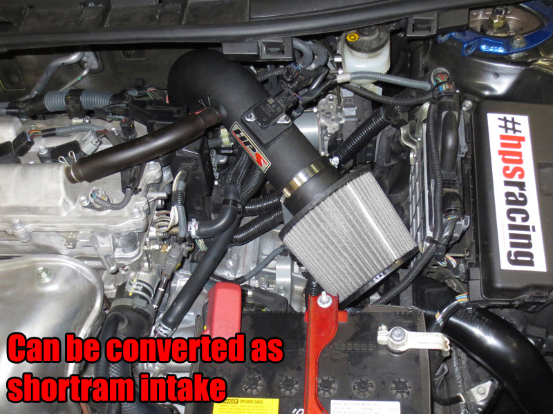 HPS Cold Air Intake Kit, Black, 2011-2016 Scion tC 2.5L, Converts to Shortram, 837-508WB