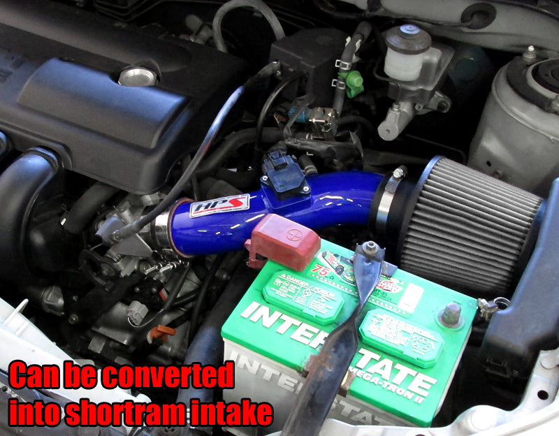 HPS Cold Air Intake Kit, Blue, 2003-2004 Pontiac Vibe 1.8L, Converts to Shortram, 837-513BL
