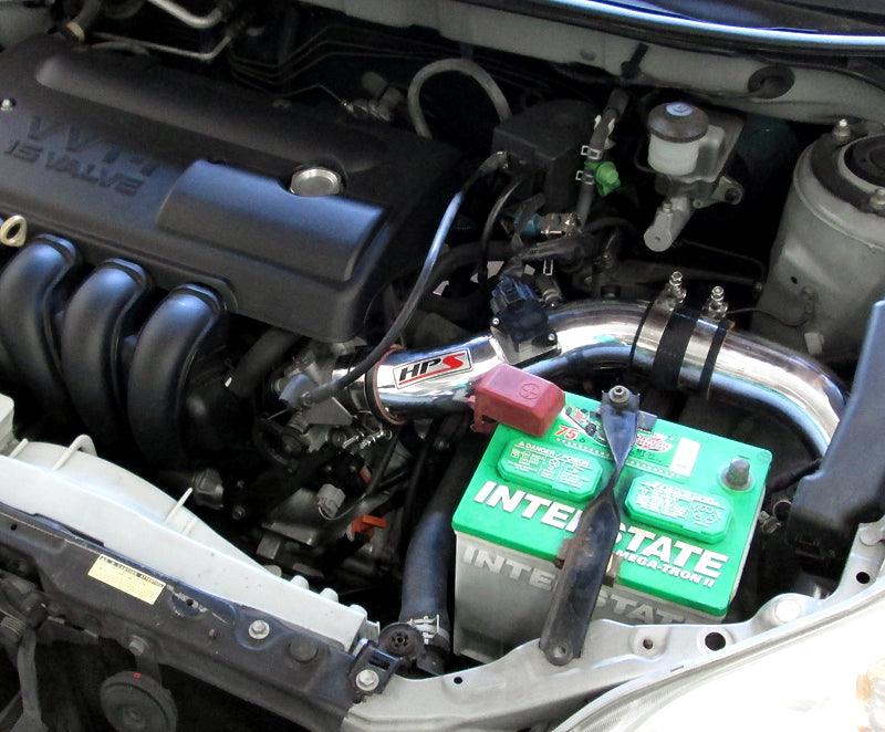 HPS Cold Air Intake Kit, Polished, 2003-2004 Pontiac Vibe 1.8L, Converts to Shortram, 837-513P