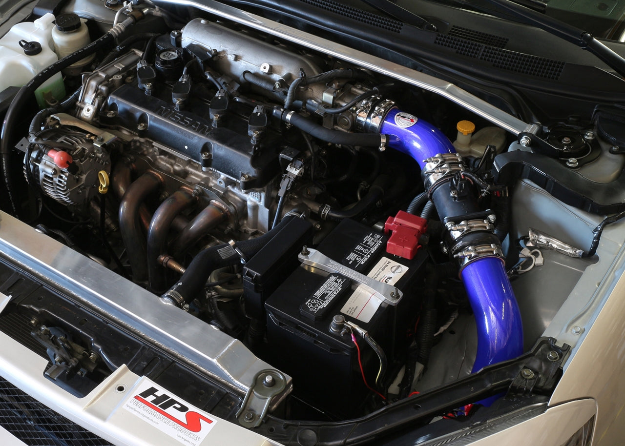 HPS Cold Air Intake Kit, Blue, 2002-2006 Nissan Altima 2.5L 4Cyl, Converts to Shortram, 837-570BL