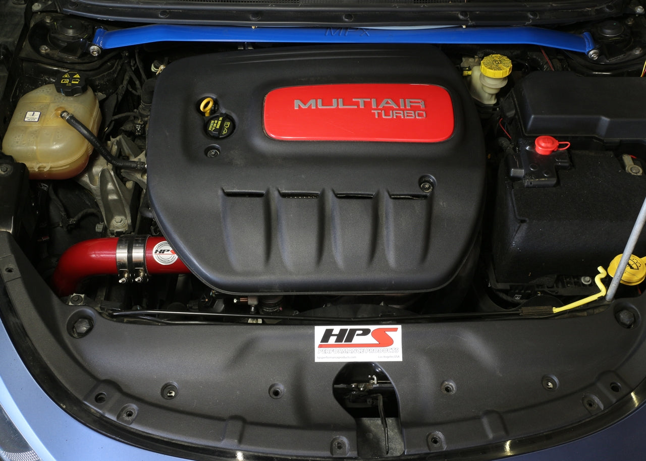 HPS Cold Air Intake Kit, Red, 2013-2014 Dodge Dart 1.4L Turbo, 837-576R