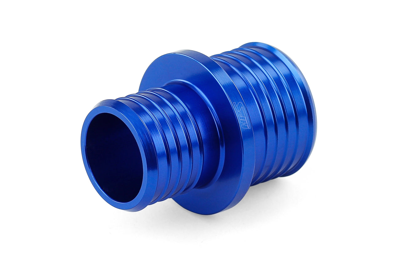 HPS 1-1/4" - 1-1/2" OD Billet 6061 Aluminum Joiner Hose Reducer Union Connector, Blue