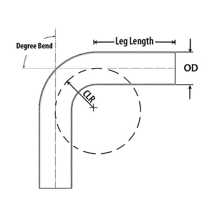 HPS 4" 100 Degree Bend 6061 Aluminum Elbow Pipe Tubing with 4" Center Line Radius