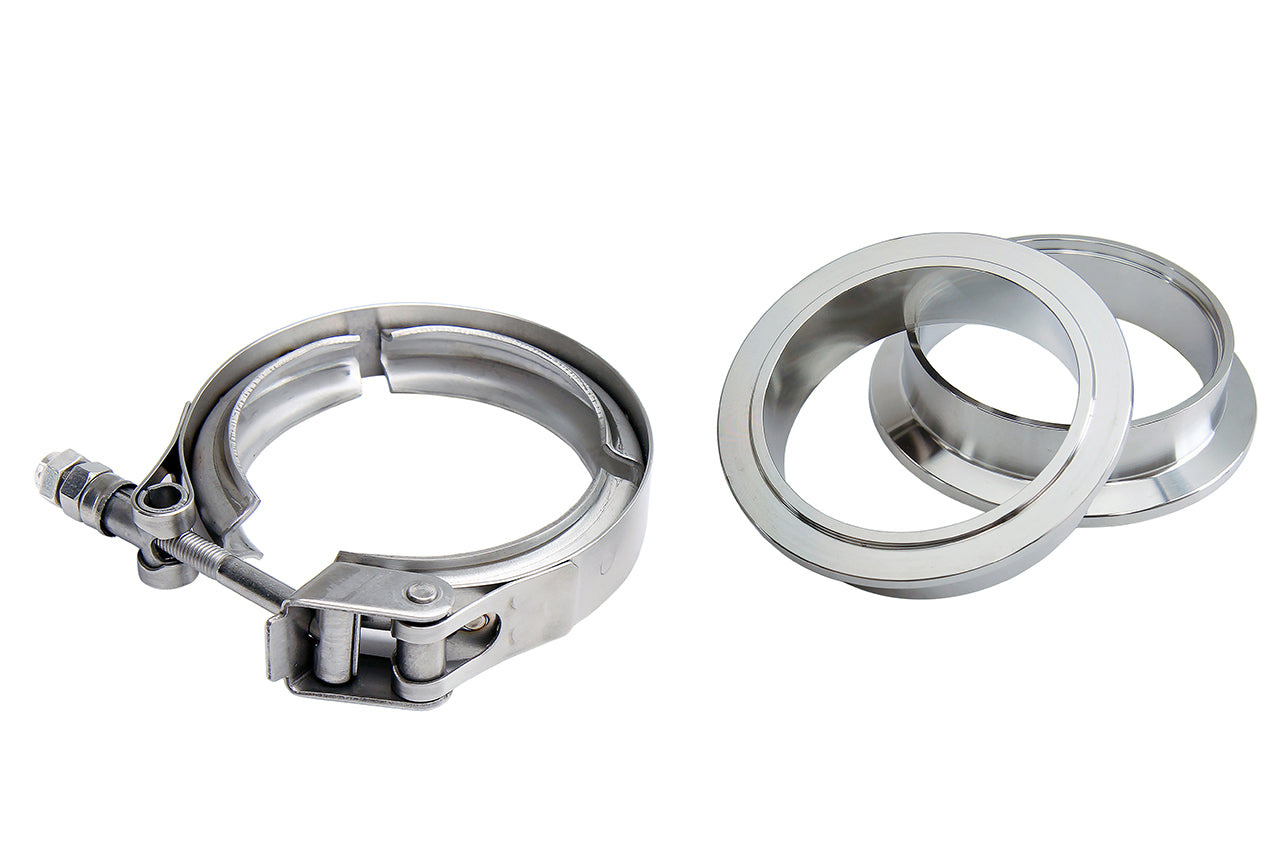 HPS Stainless Steel Quick Release 4" V-Band Exhaust Clamp Kit with Stainless Steel Flange
