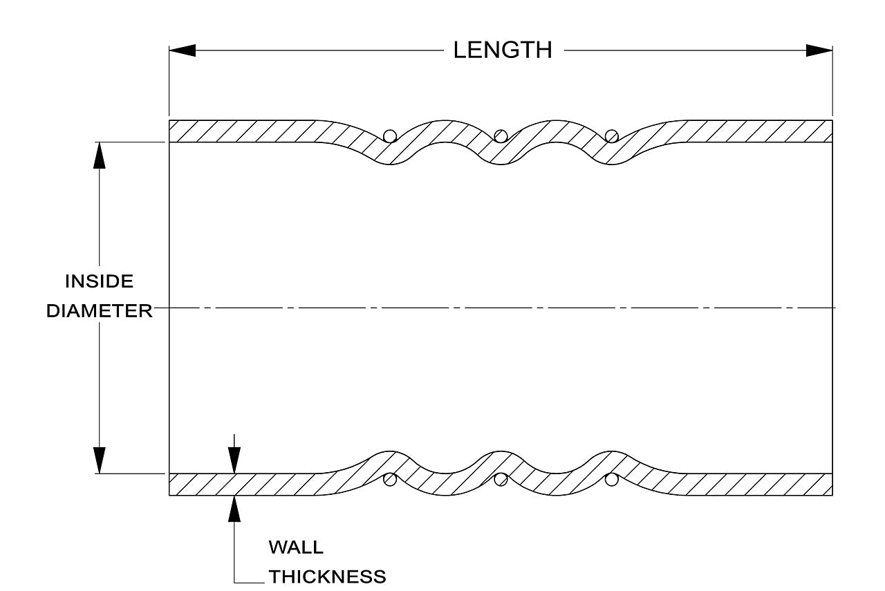 HPS 6", Silicone Charge Air Cooler CAC Hose, 8" Long, Ultra High Temp 8-ply Aramid Reinforced, Hot Side