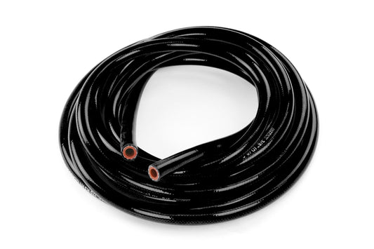 HPS 1/8" (3mm) High Temp Reinforced Silicone Heater Hose Tubing, 25 Feet, Black
