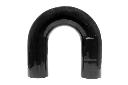 HPS 2" Silicone 180 Degree U Bend Elbow Coupler Hose, High Temp 4-ply Reinforced, Black