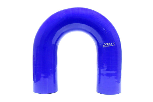 HPS 2" Silicone 180 Degree U Bend Elbow Coupler Hose, High Temp 4-ply Reinforced, Blue