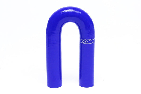 HPS 1/2" Silicone 180 Degree U Bend Elbow Coupler Hose, High Temp 4-ply Reinforced, Blue