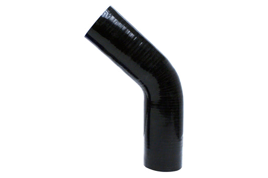 HPS 1/4" ID Silicone 45 Degree Elbow Coupler Hose, High Temp 4-ply Reinforced, Black