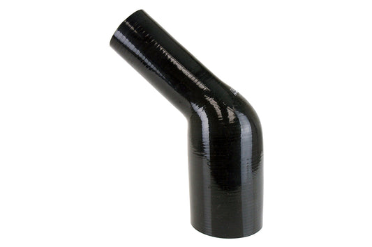 HPS 4" - 4-1/2" ID Silicone 45 Degree Elbow Reducer Hose, High Temp 4-ply Reinforced, Black