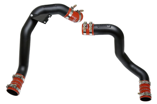 HPS Hot & Cold Side, Black, Charge Pipe with CAC Hose Intercooler Boots, 03-07 Ford F250 Superduty Powerstroke 6.0L Diesel Turbo, 17-105WB
