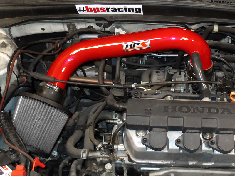 HPS Performance Air Intake Kit, Red, 2001-2005 Honda Civic DX EX LX VI 1.7L, 827-104R