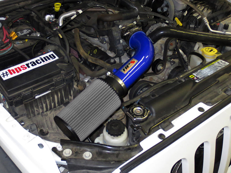 HPS Performance Air Intake Kit, Blue, 2007-2011 Jeep Wrangler 3.8L V6, 827-300BL