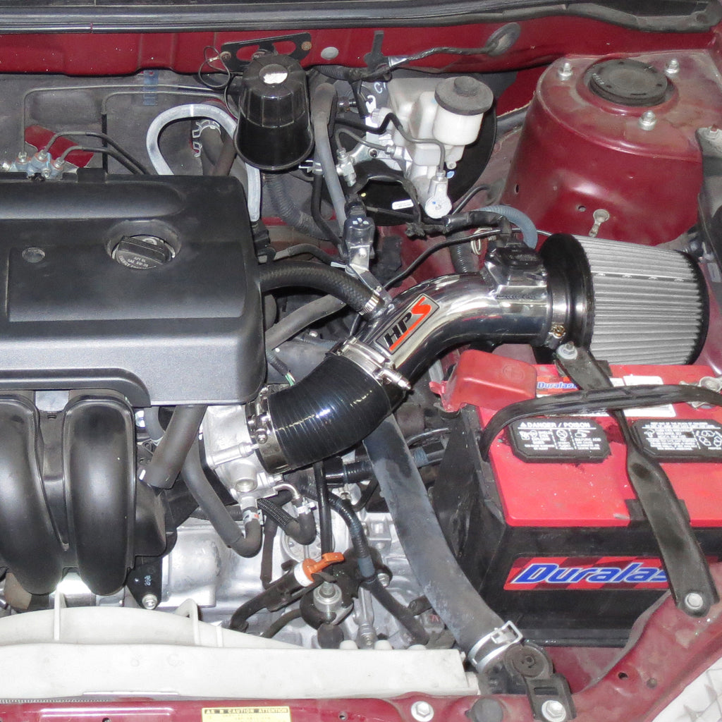 HPS Performance Air Intake Kit, Polished, 2005-2008 Pontiac Vibe 1.8L 1ZZ-FE, 827-500P