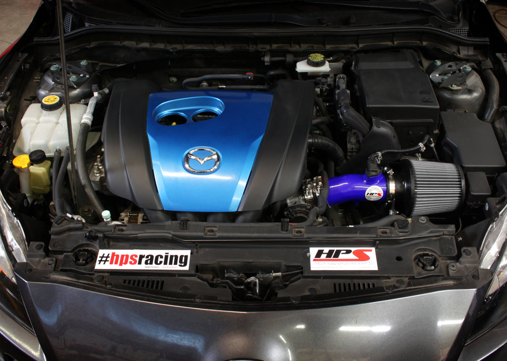 HPS Performance Air Intake Kit, Blue, 2012-2013 Mazda Mazda3 2.0L Skyactiv, 827-531BL