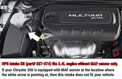 HPS Performance Air Intake Kit, Red, 2015-2017 Chrysler 200 2.4L without MAF sensor, 827-574R