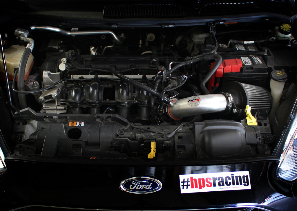 HPS Performance Air Intake Kit, Polished, 2014-2015 Ford Fiesta 1.6L Non Turbo, 827-580P