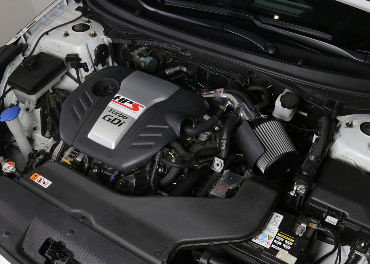 HPS Performance Air Intake Kit, Black, 2016-2017 Kia Optima LX 1.6L Turbo, 827-594WB