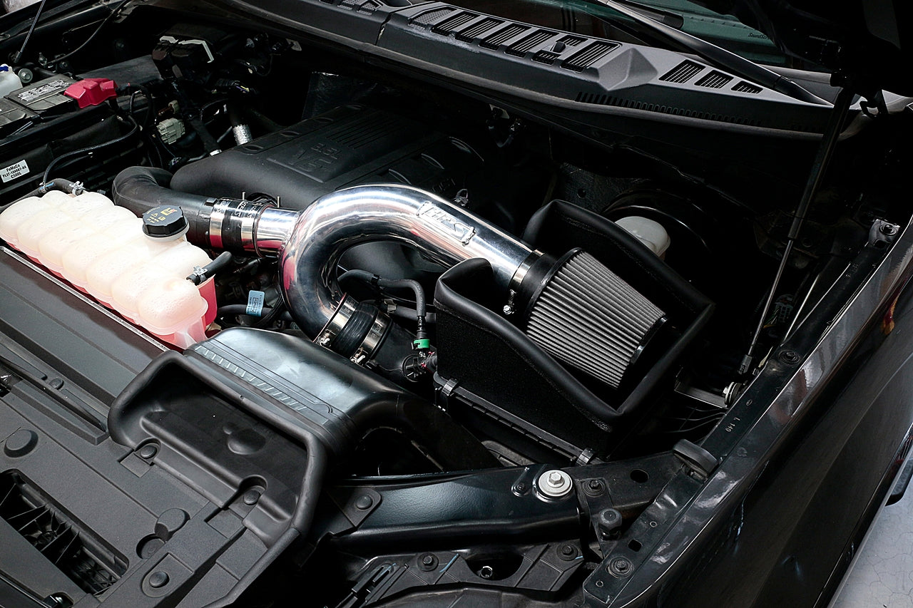 HPS Performance Air Intake Kit, Polished, 2015-2016 Ford F150 3.5L Ecoboost Turbo, 827-634P