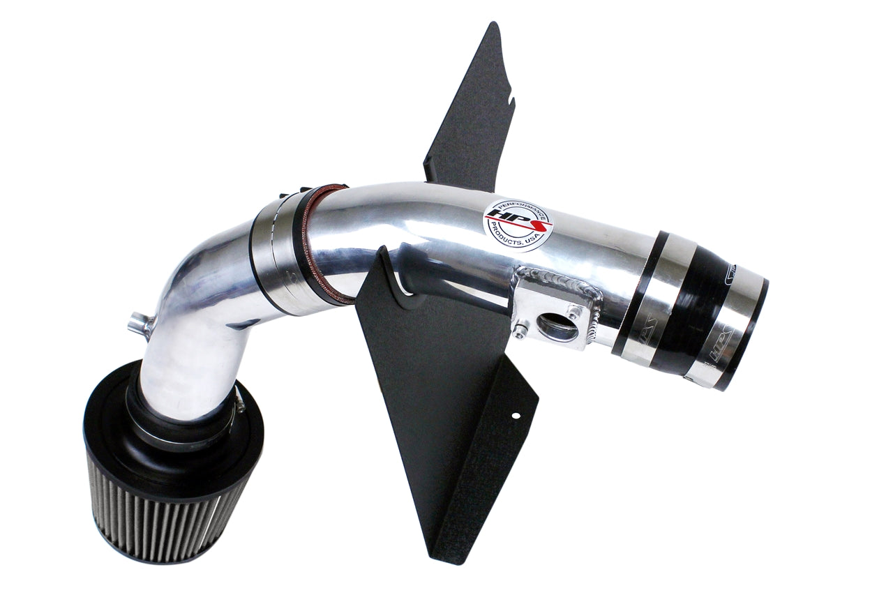 HPS Cold Air Intake Kit, Polished, 2008-2014 Subaru WRX 2.5L Turbo, Converts to Shortram, 837-566P