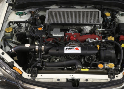 HPS Cold Air Intake Kit, Black, 2008-2014 Subaru WRX STI 2.5L Turbo, Converts to Shortram, 837-566WB