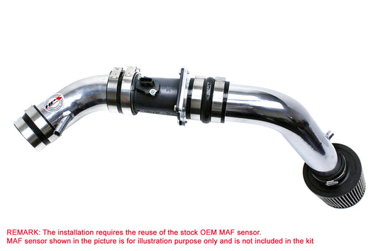 HPS Cold Air Intake Kit, Polished, 2002-2006 Nissan Altima 2.5L 4Cyl, Converts to Shortram, 837-570P